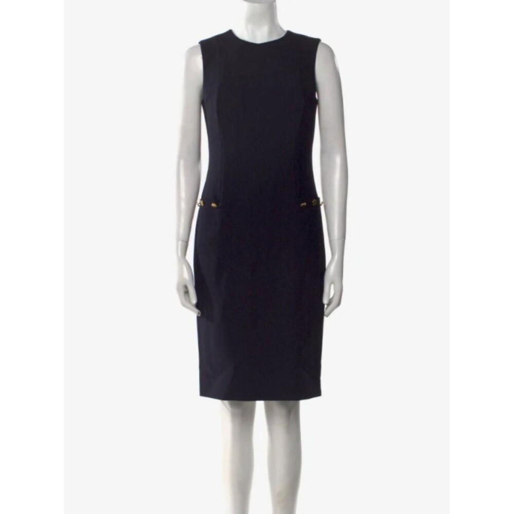 Tory Burch Crew Neck Navy Knee-Length Career Dress, Size 2